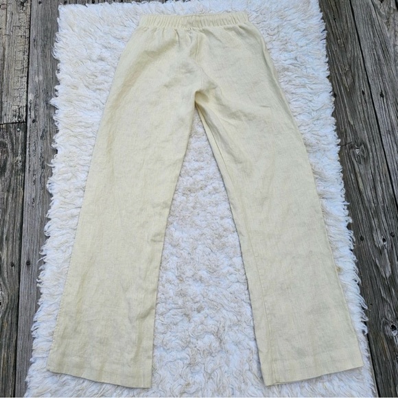 S Pants Anna Lane Cream Off White Linen Drawstring EUC - Picture 8 of 8